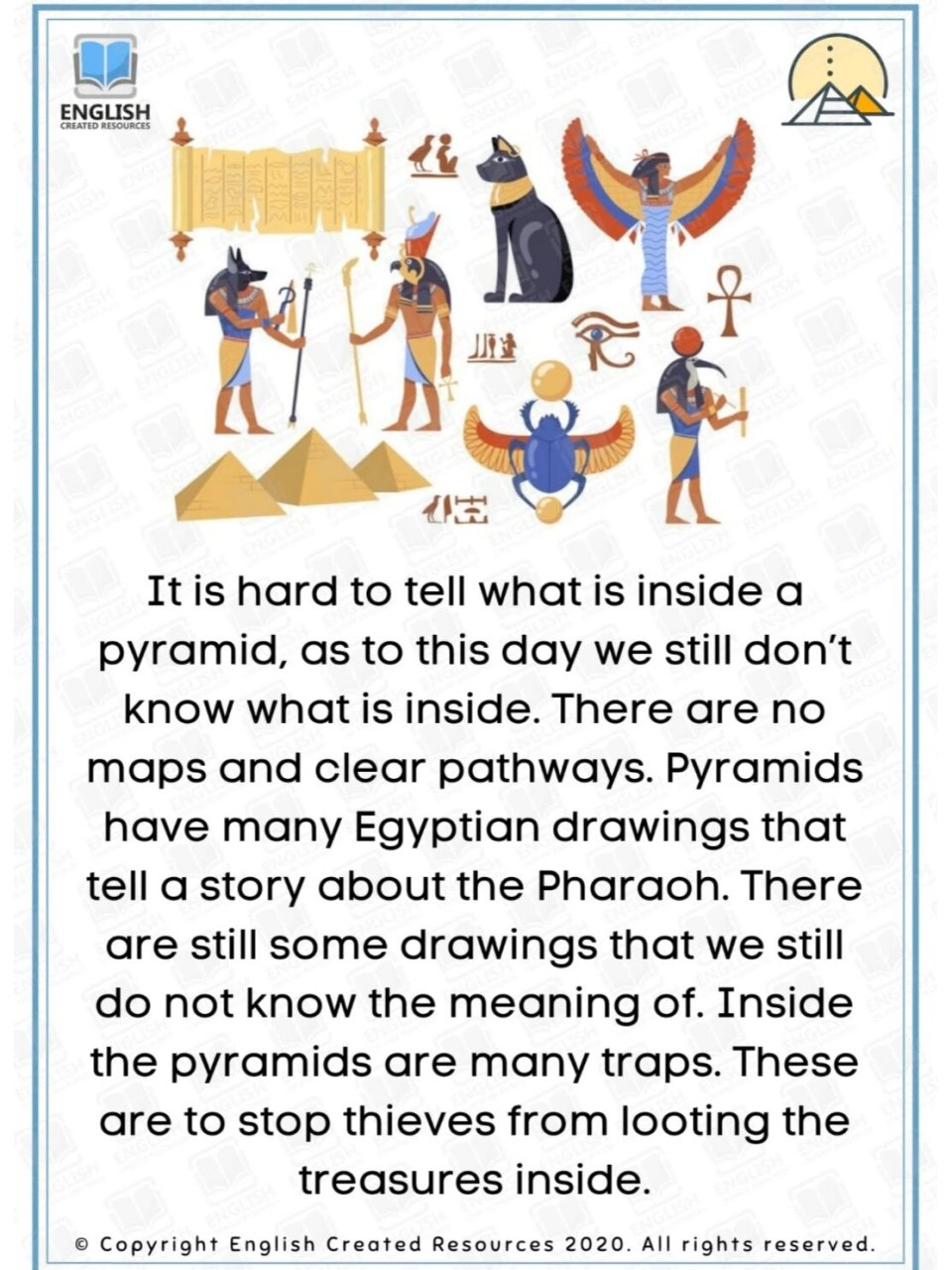 短篇英语阅读理解-埃及金字塔主题 ☘️短篇英语阅读理解及练习题