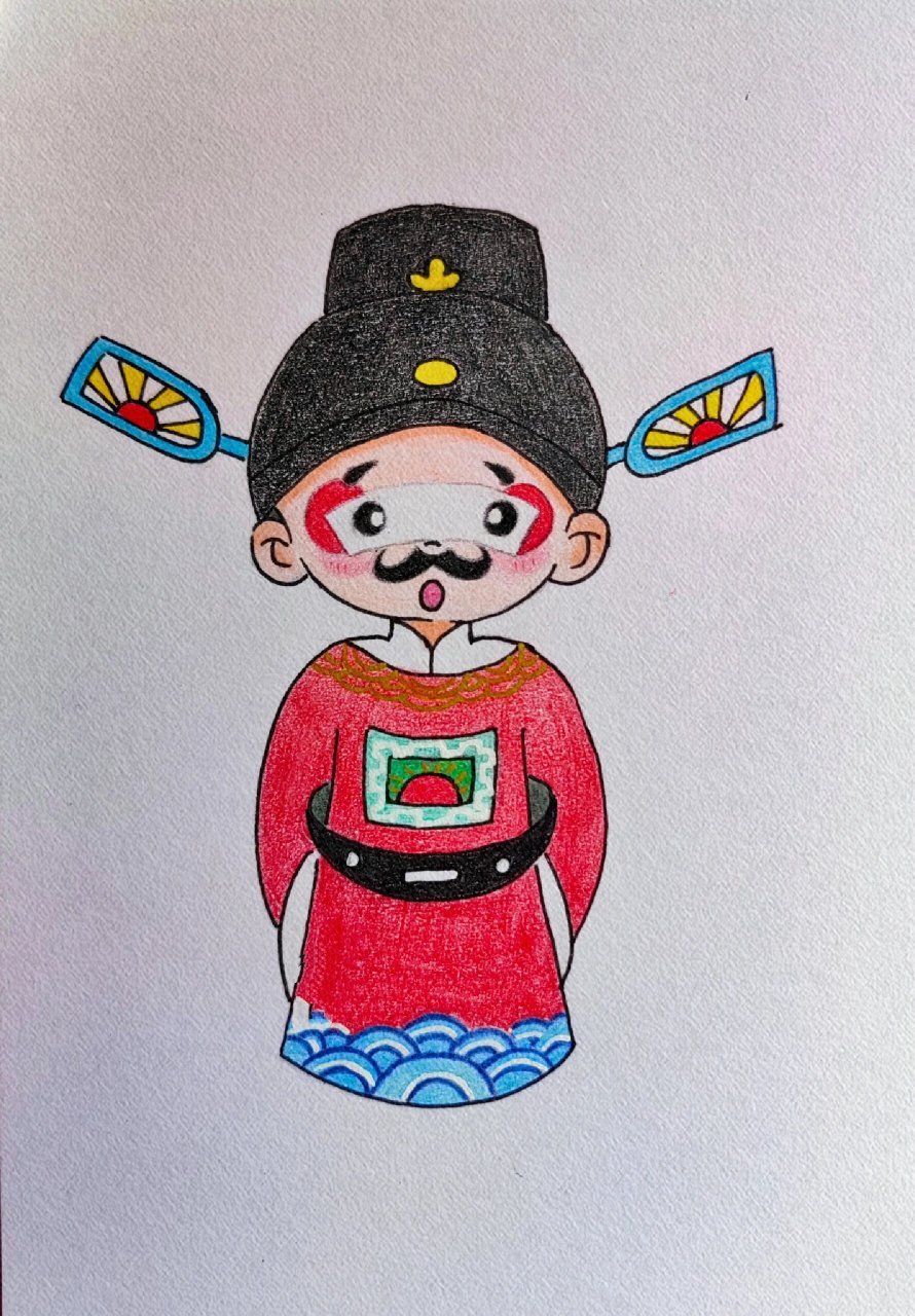 手绘彩铅画|戏曲人物         91老师爱画画