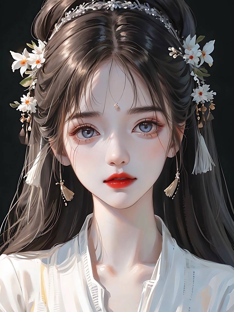 郁郁葱葱花正艳,美人如花似玉颜|女生头像