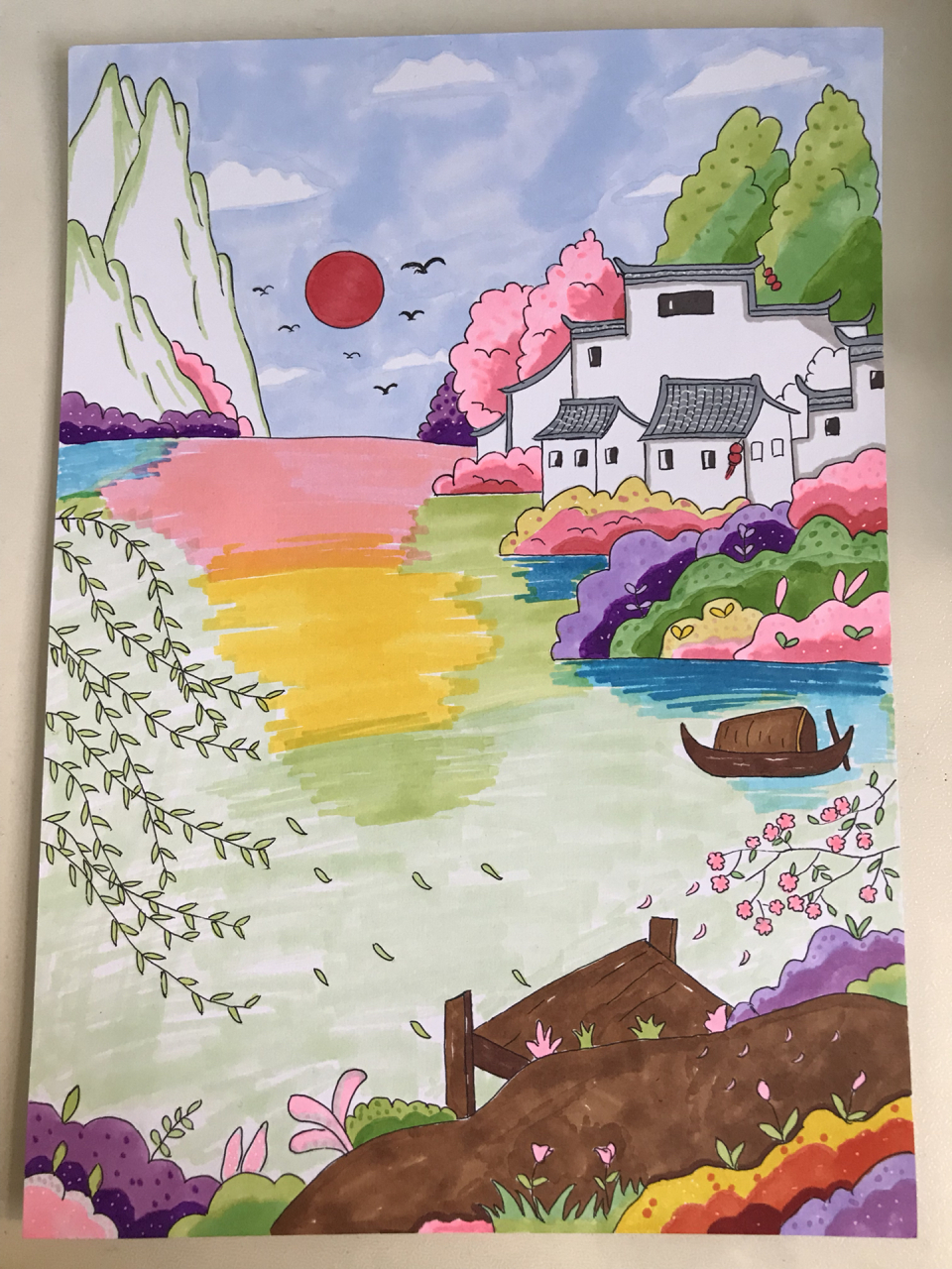 春天古诗配画手抄报素材    春天古诗配画手抄报 万紫千红总是春非