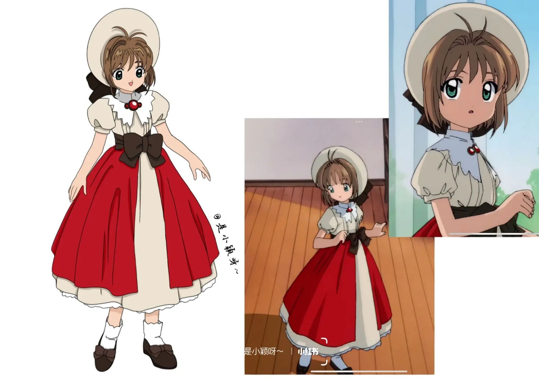 小樱和妈妈 妈妈小时候穿的裙子,在小樱身上有不同的感觉.