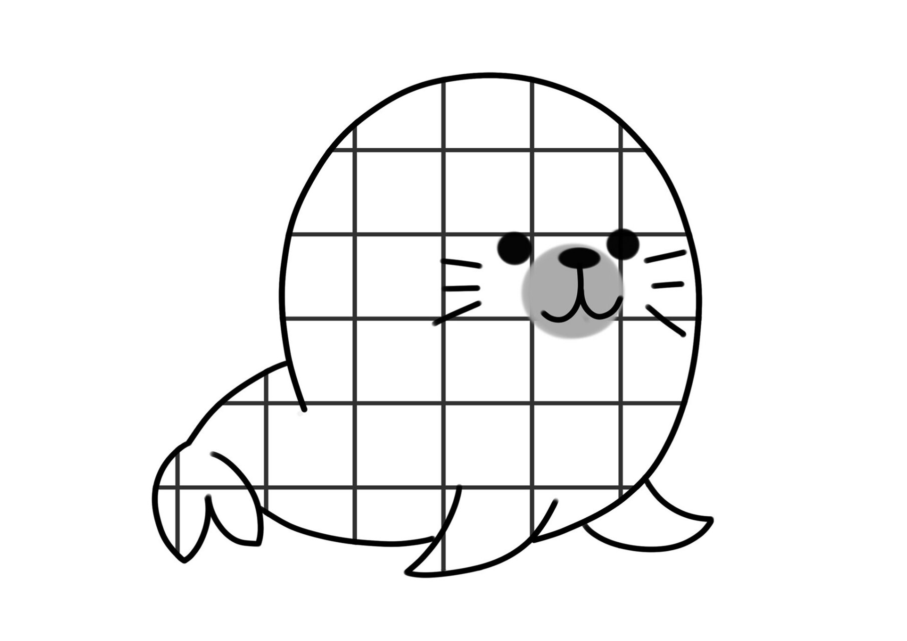 海洋小动物格子画 可打印素材哦!