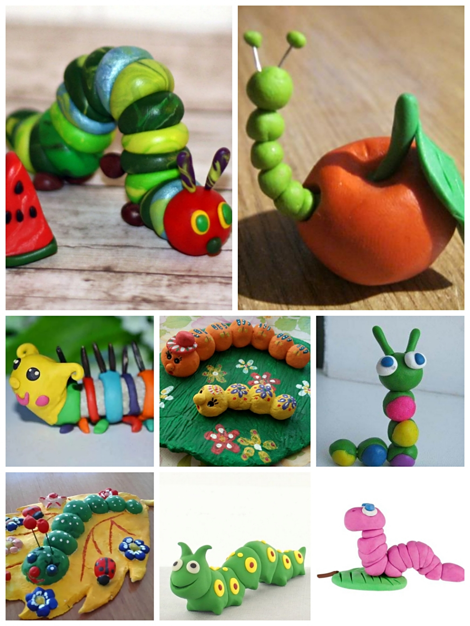 粘土手工毛毛虫|超级简单橡皮泥diy亲子手工 我的粘土世界