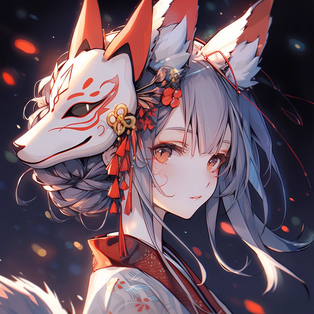 好看女生头像|狐狸面具 前面有男生版狐狸面具