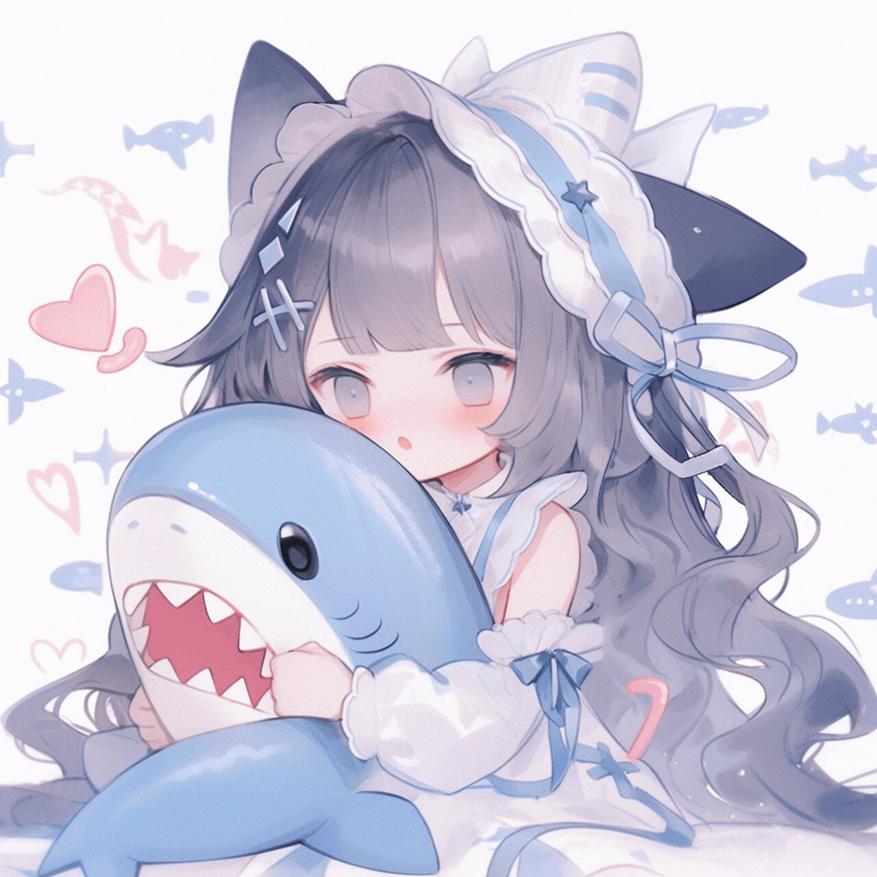 女生头像#0202#可爱#0202#漫画头像#0202#鲨鱼#0202