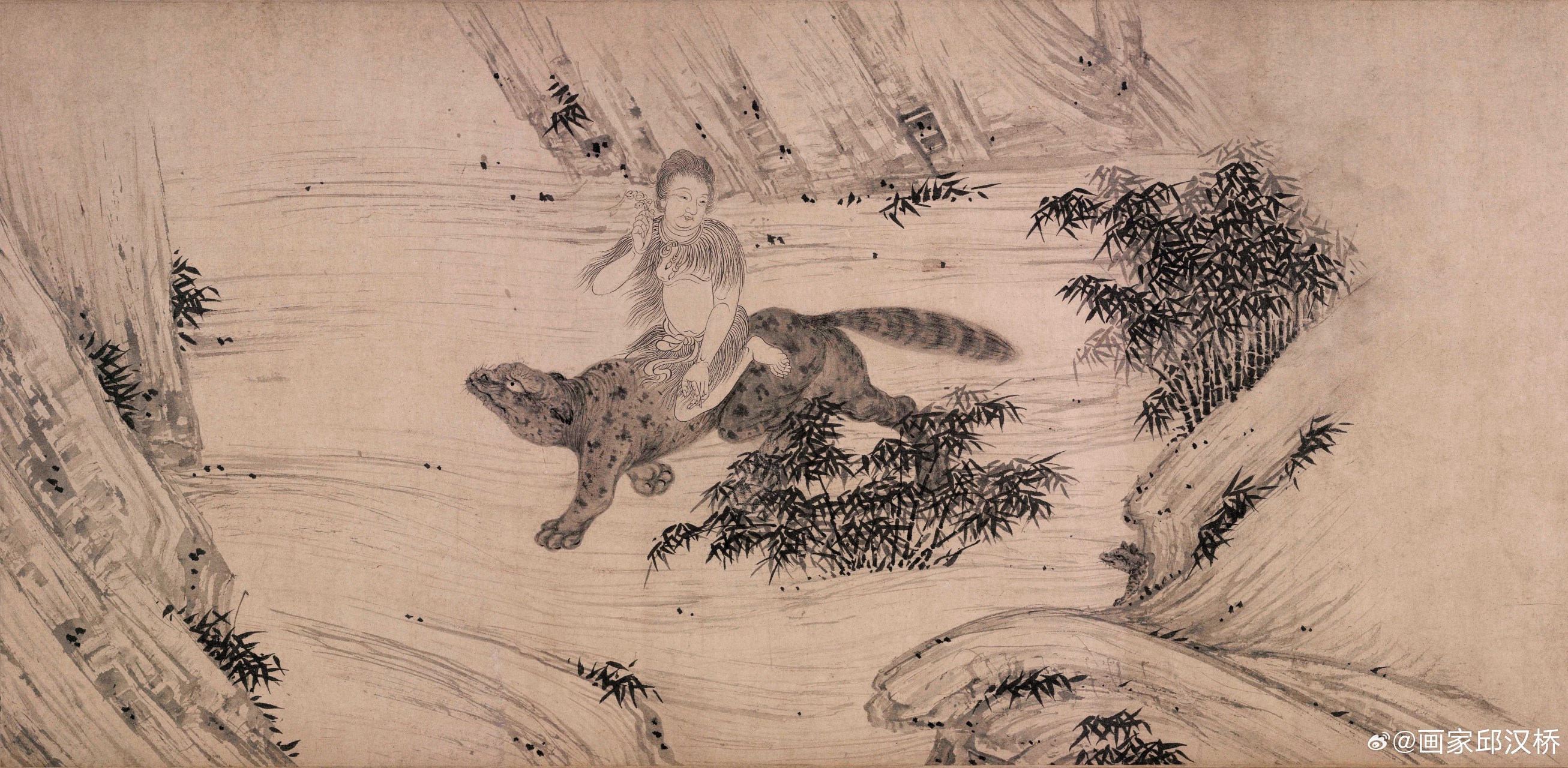 《九歌图》卷,元代,张渥,纸本墨色,纵29厘米,横523.