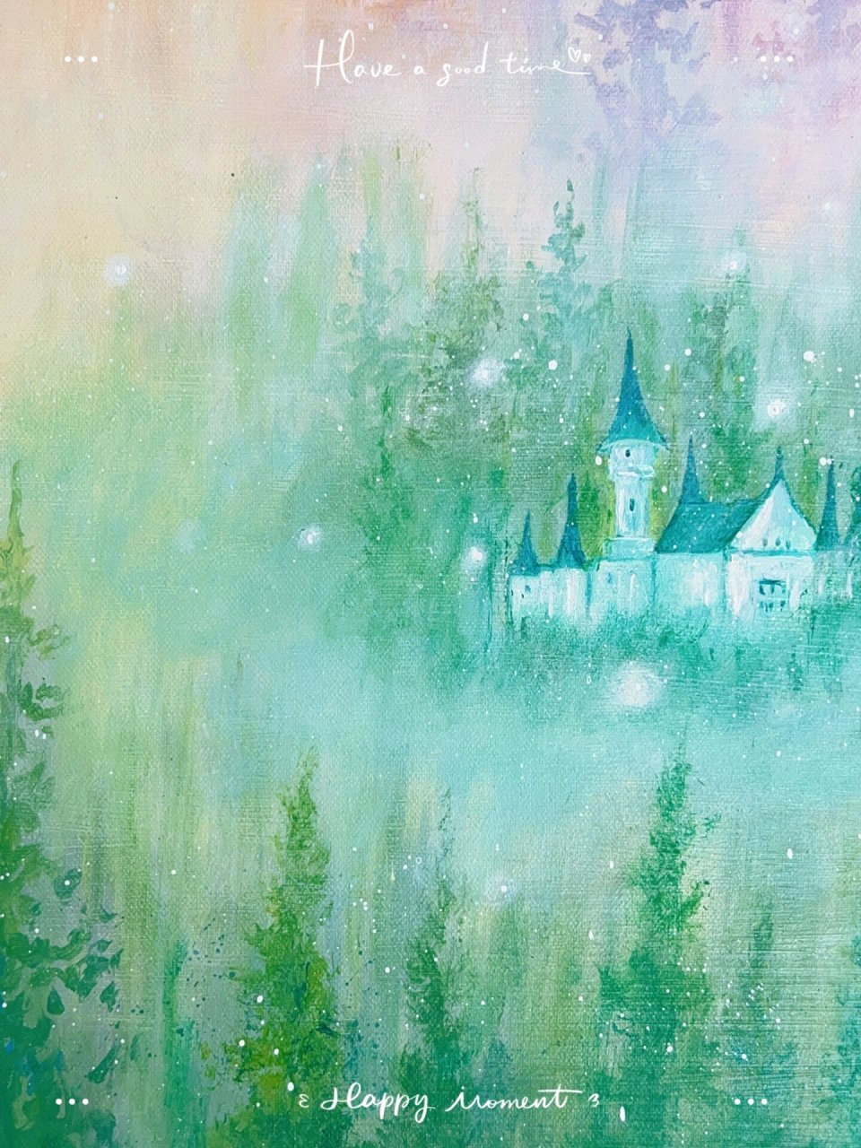 丙烯画·迷雾森林·浮生若梦·附步骤过程图 浮生若梦,亦真亦幻!