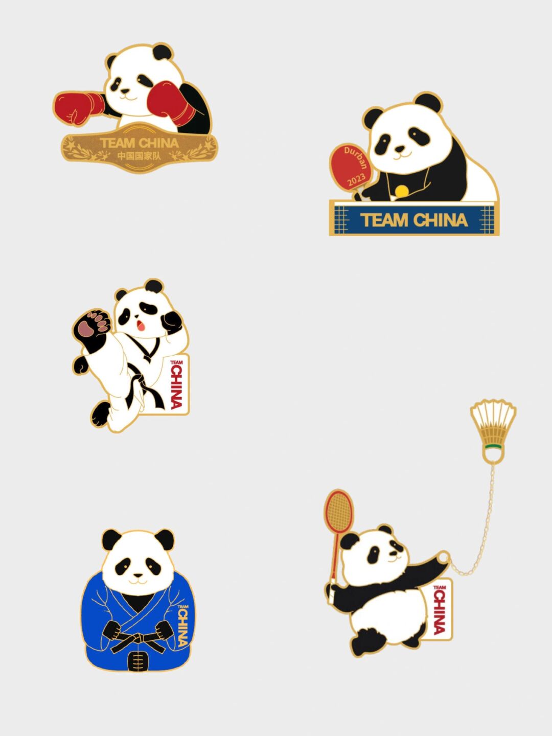 这个运动系列主题的熊猫徽章都好好看 果然熊猫元素大家都爱 听说还是