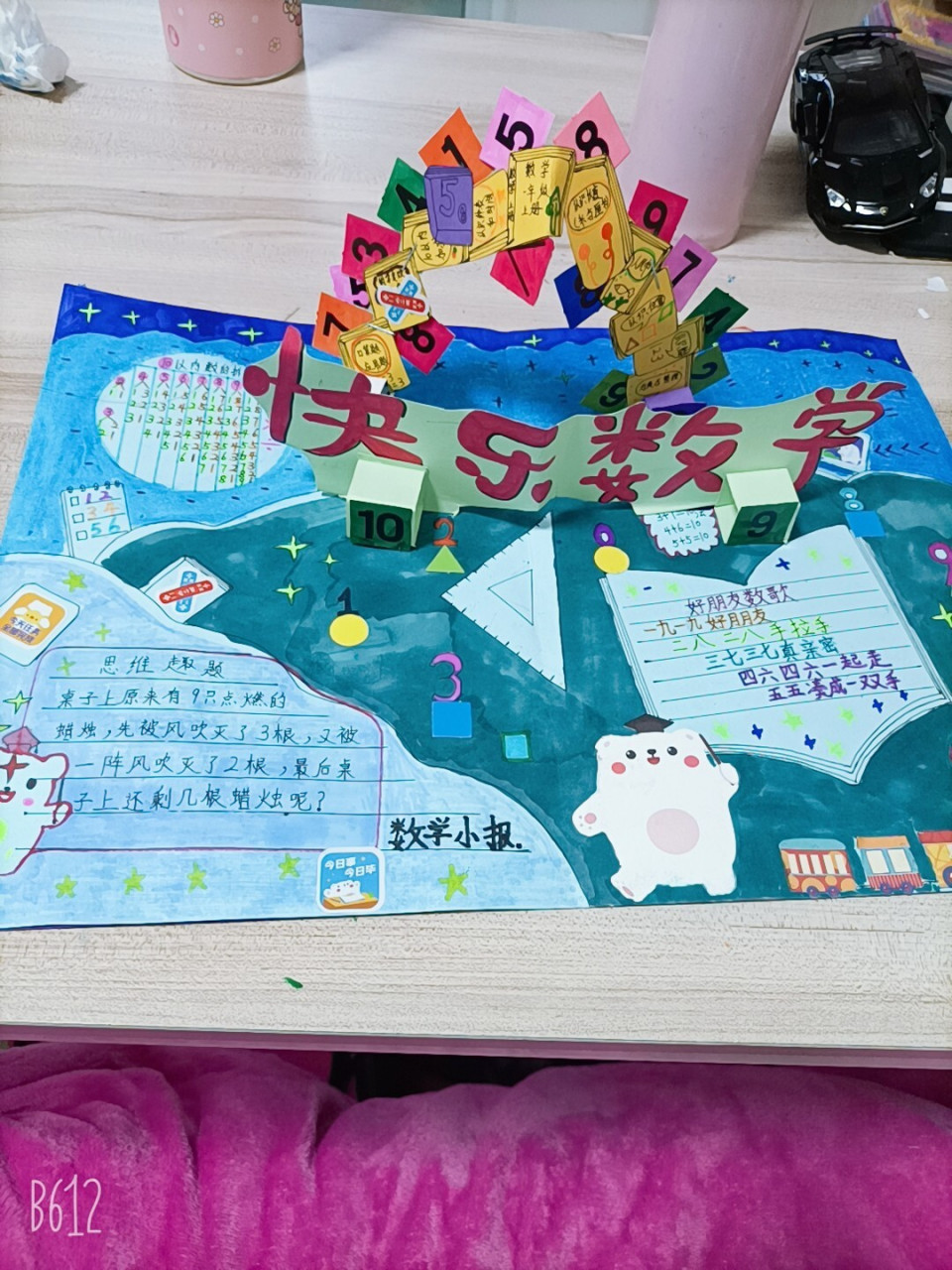 数学手抄报立体版 数学手抄报,立体那块就是打开的时候得手掰一下