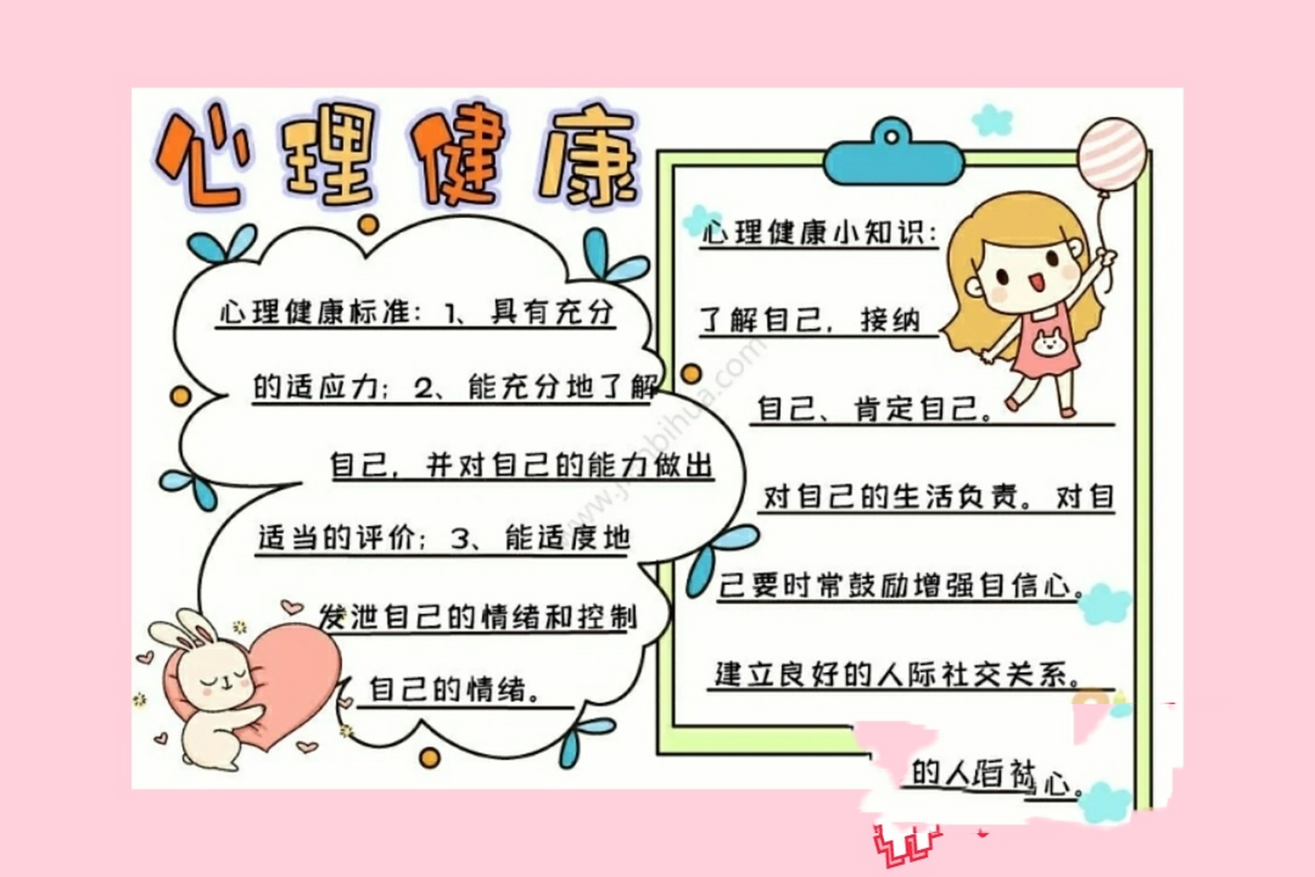 心理健康手抄报 阳光心理健康手抄报来啦