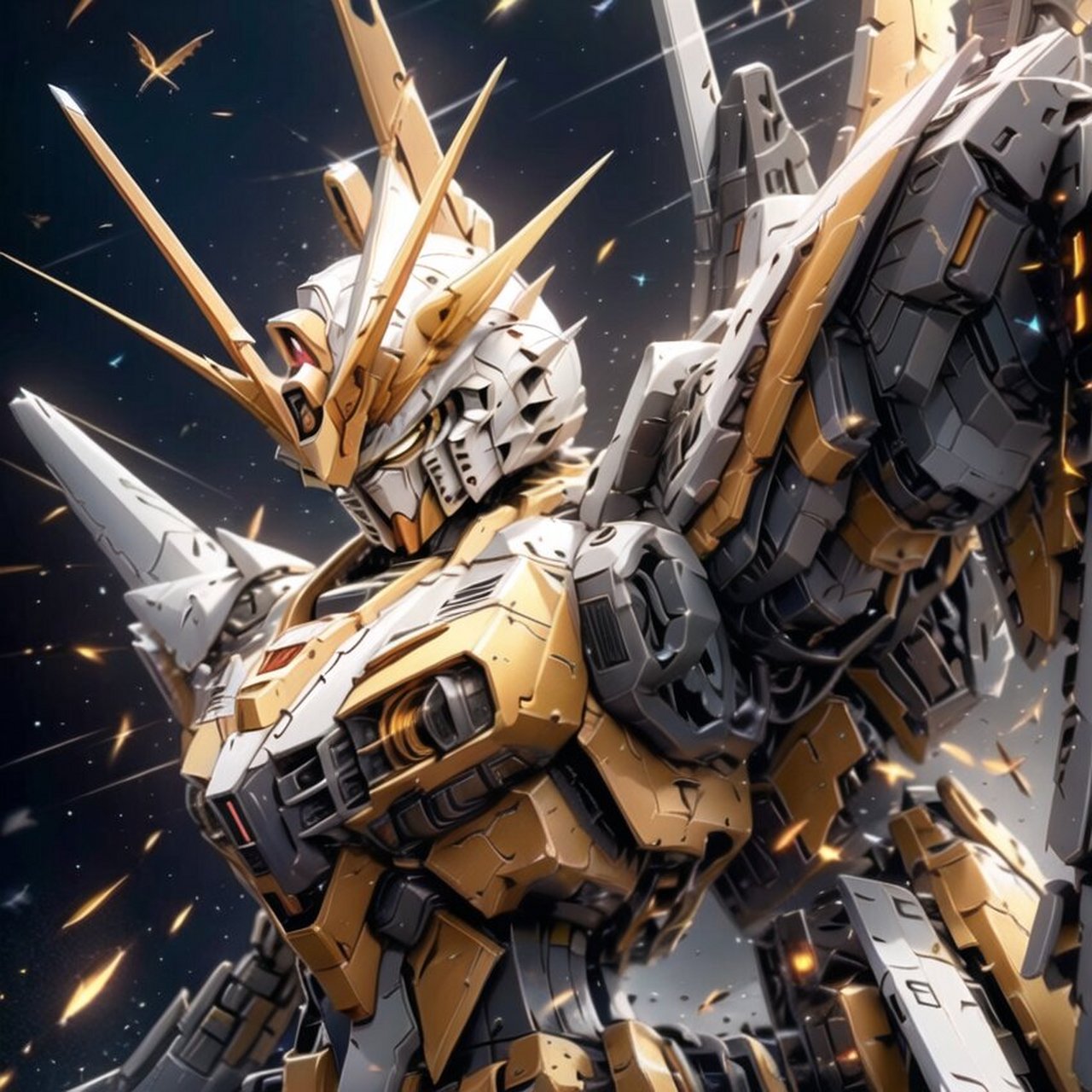 ai绘画  超炫酷的高达头像