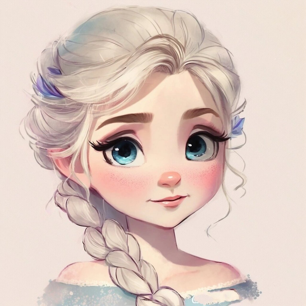 迪士尼公主头像-艾莎公主 elsa 萌版水彩风格的艾莎 下一篇画哪位公主