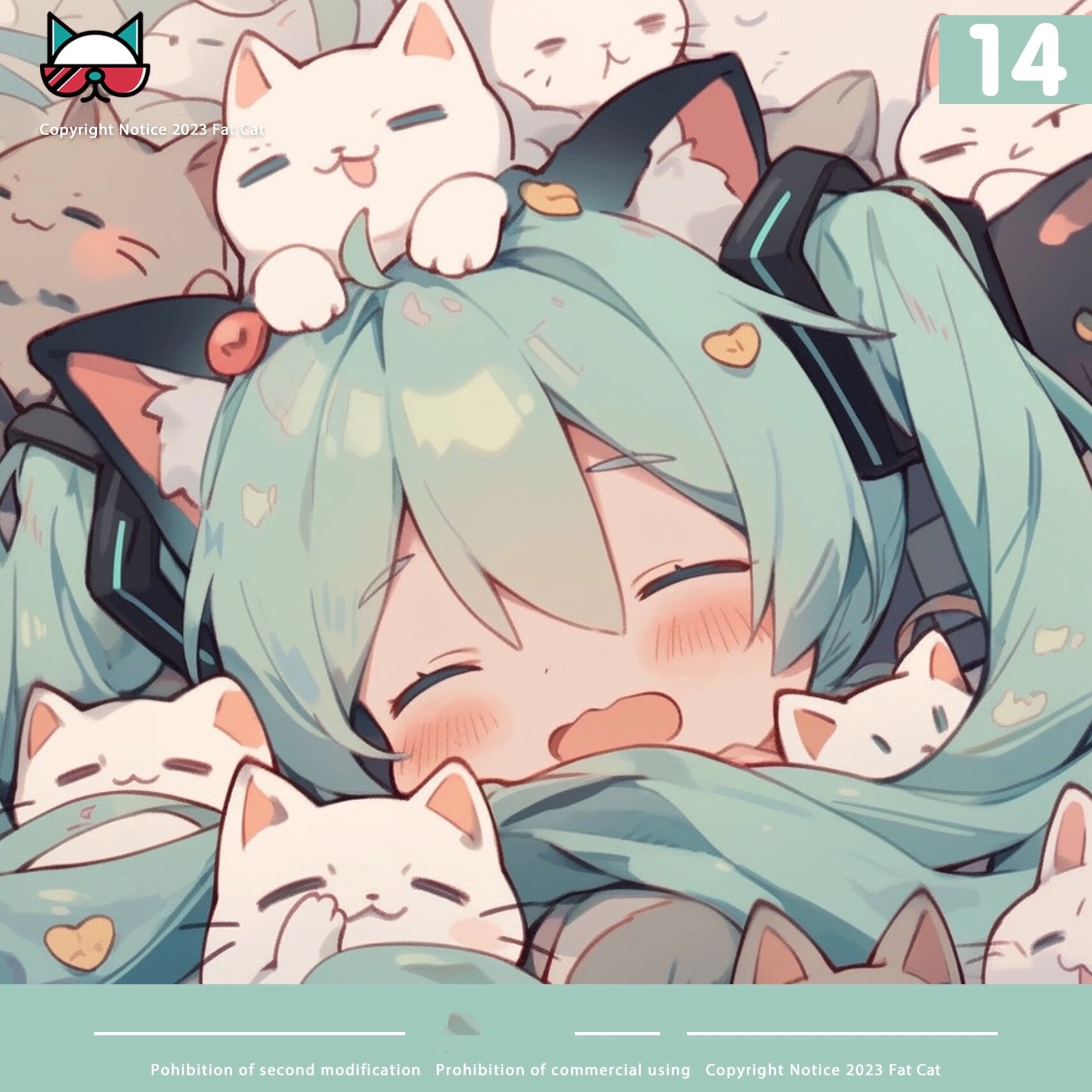 q版小猫初音图片