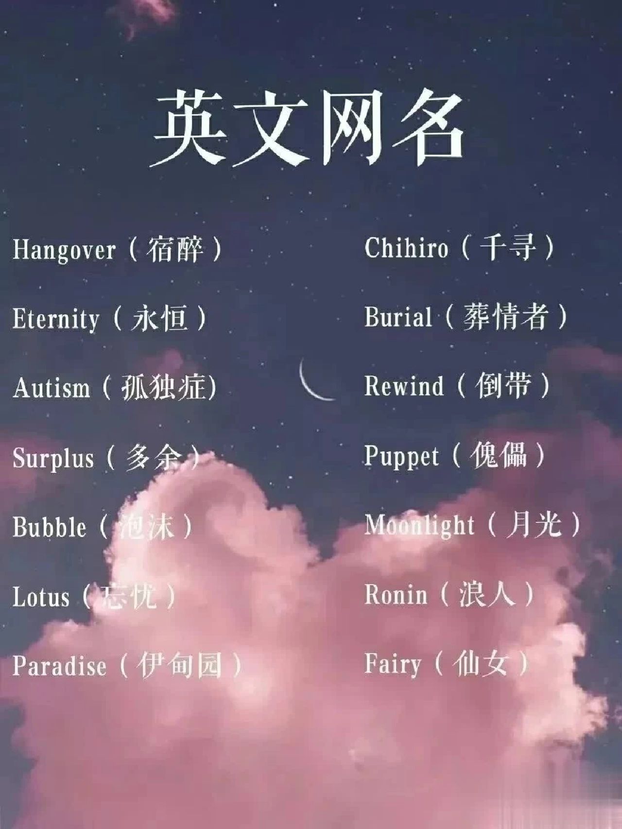 好听的英文名