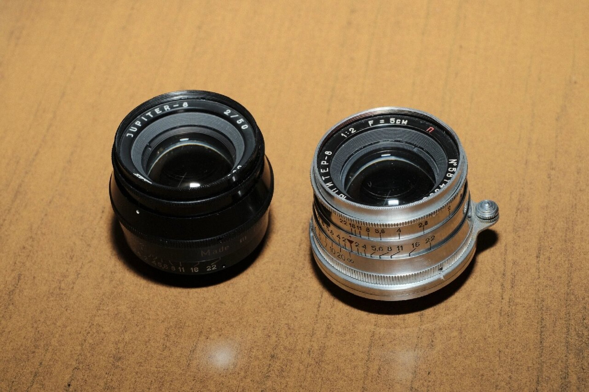 两种尤比杰尔8 jupiter-8,银色和黑色 l39口sonnar结构镜头