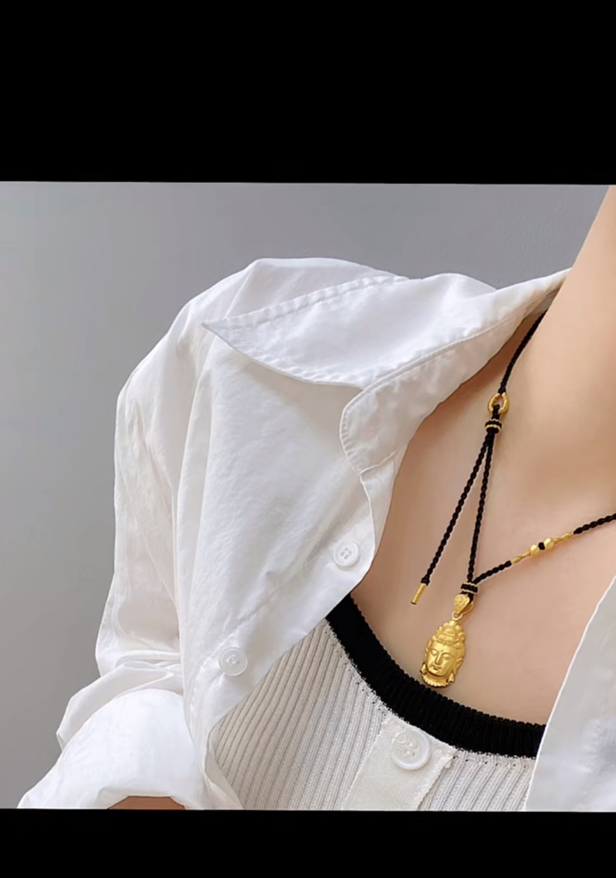 佛头项链手工编织 心有多静,福有多深佛头项链手工编绳(佛头多大的都