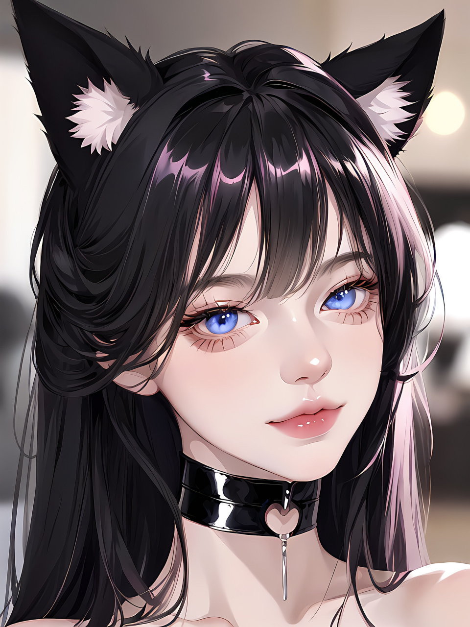 猫女第一期,蓝瞳黑发猫女 我很期待有人能cos一下这个妆容,每张图都很