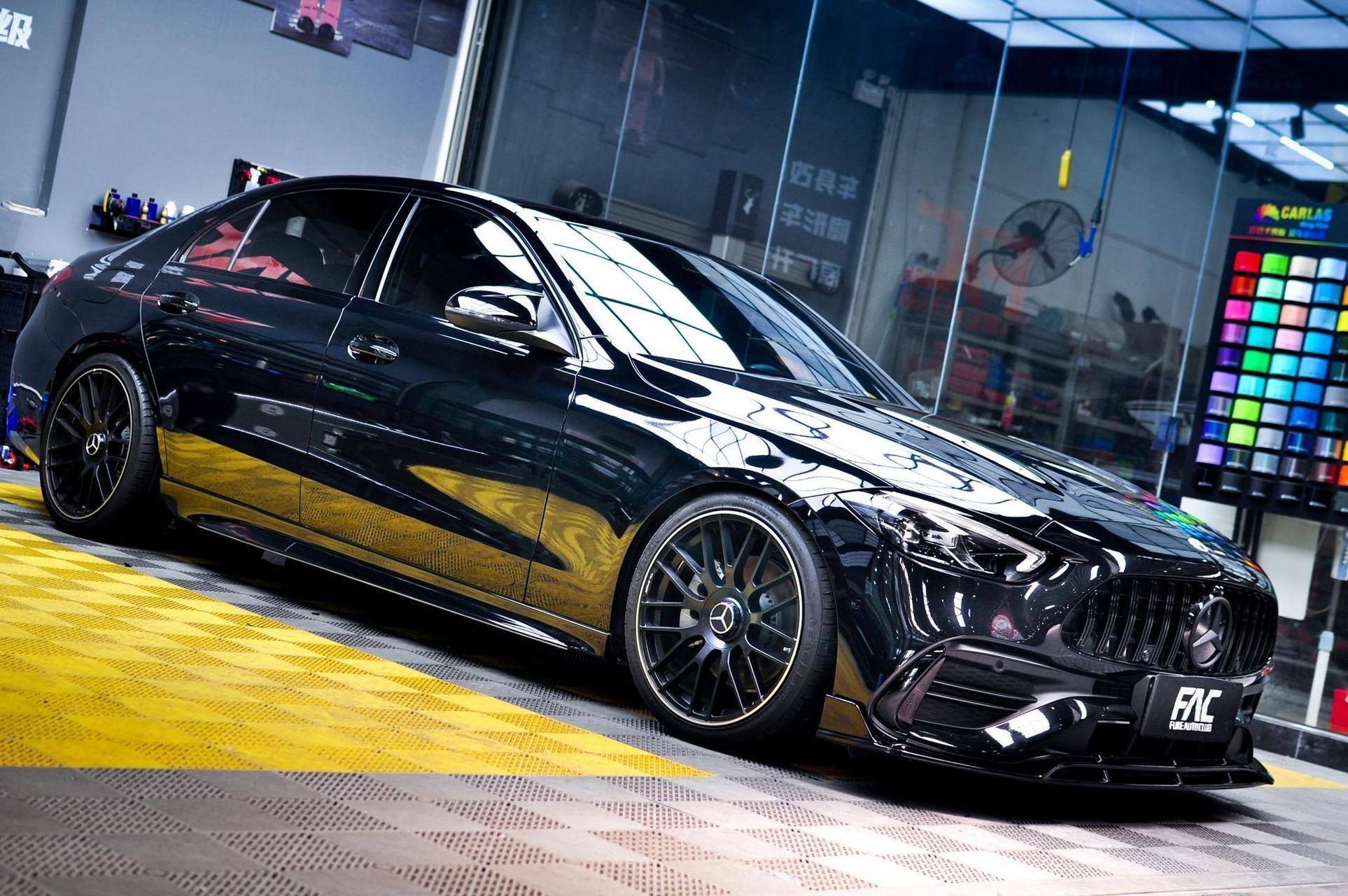 奔驰c260变身黑武士.改车真的很看审美.