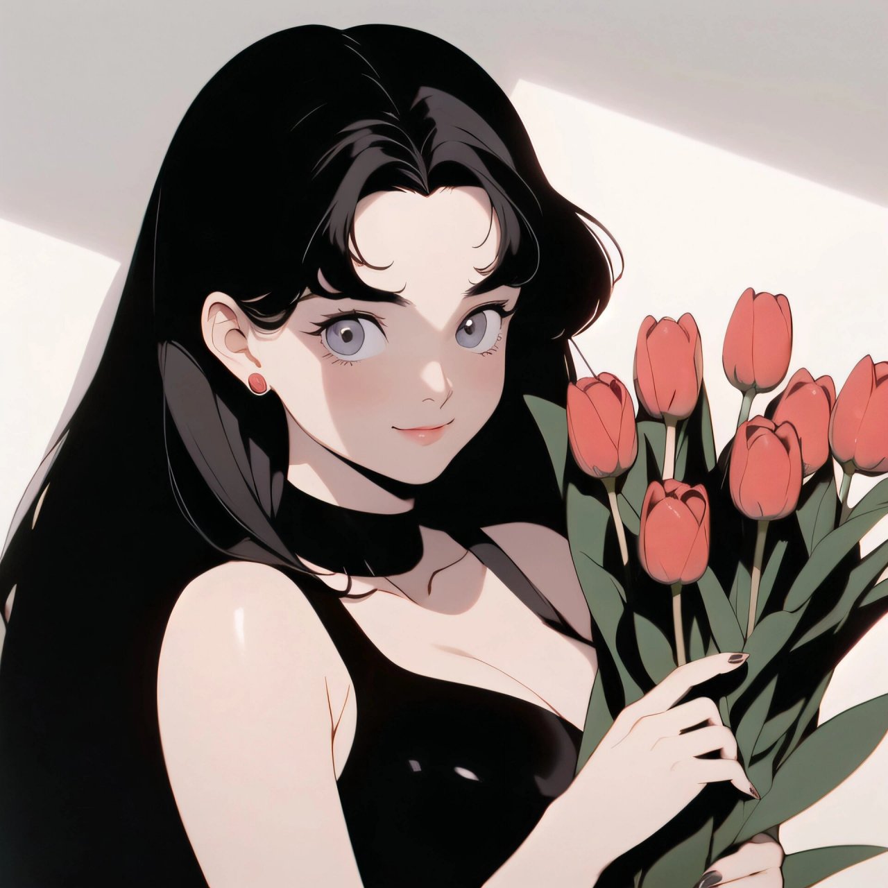 旧漫头像|午后慵懒风郁金香少女 最惬意就是阳光正好,和风拂面70