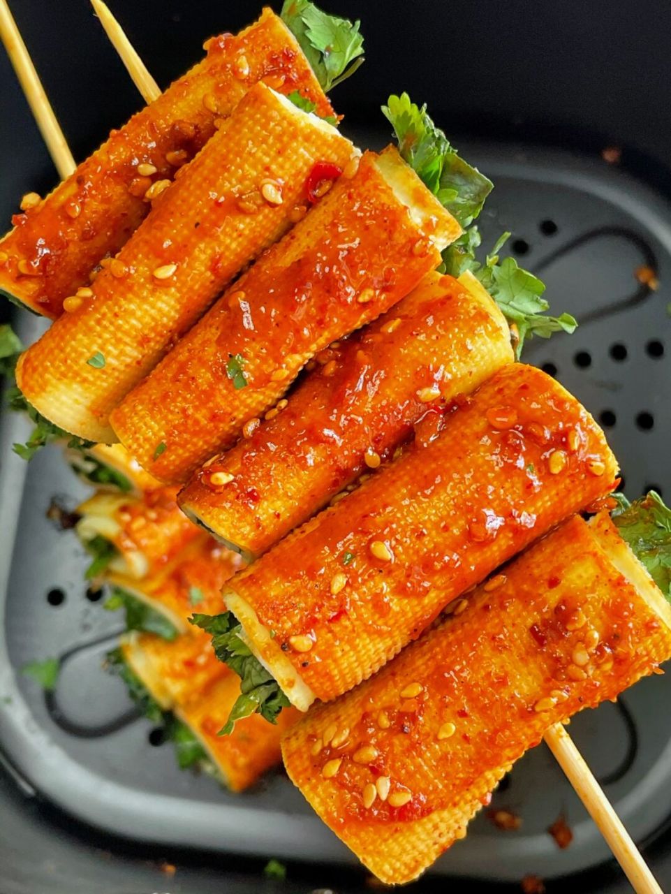 香菜豆皮卷真的绝了! 就是烧烤摊的味道! 低卡高蛋白!