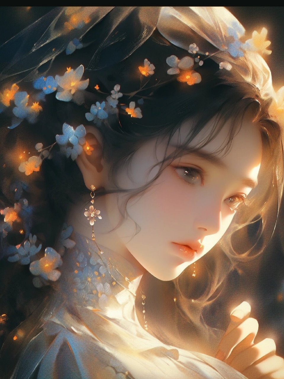 古风|神明少女|插画|头像