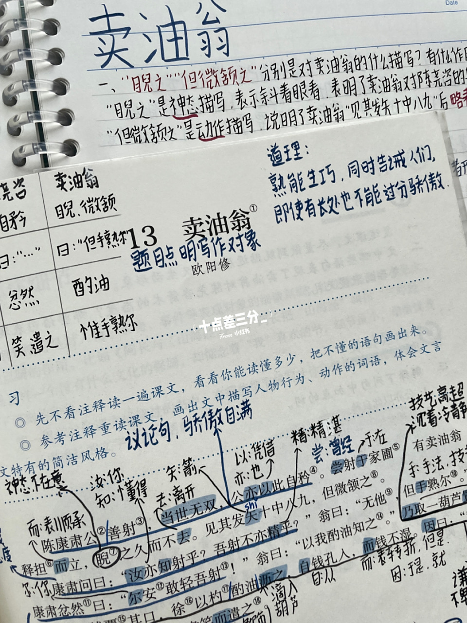 七下语文|卖油翁 #十点差三分_的学习# #点点的笔记# #serendipity集