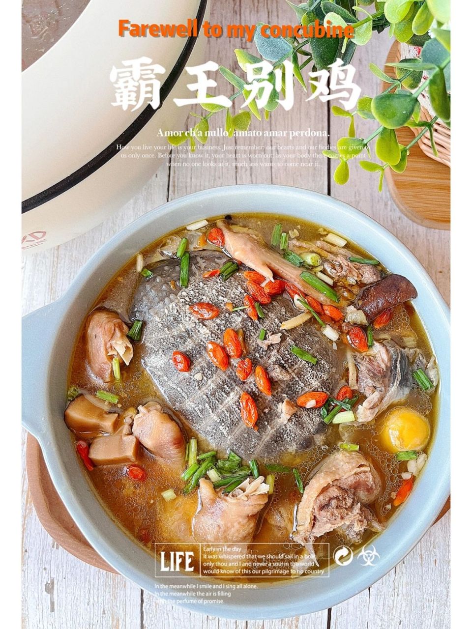 滋补养生汤97霸王别鸡这样做……真香99 霸王别姬/谐音—霸王鳖鸡