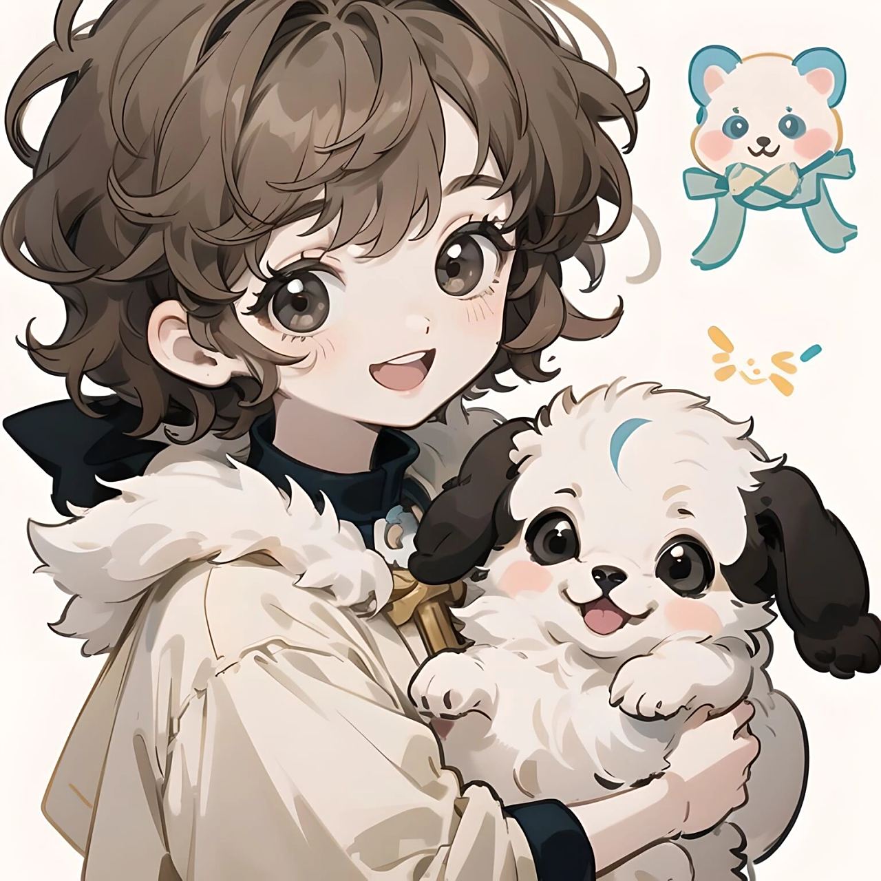 动漫头像|抱狗狗宠物