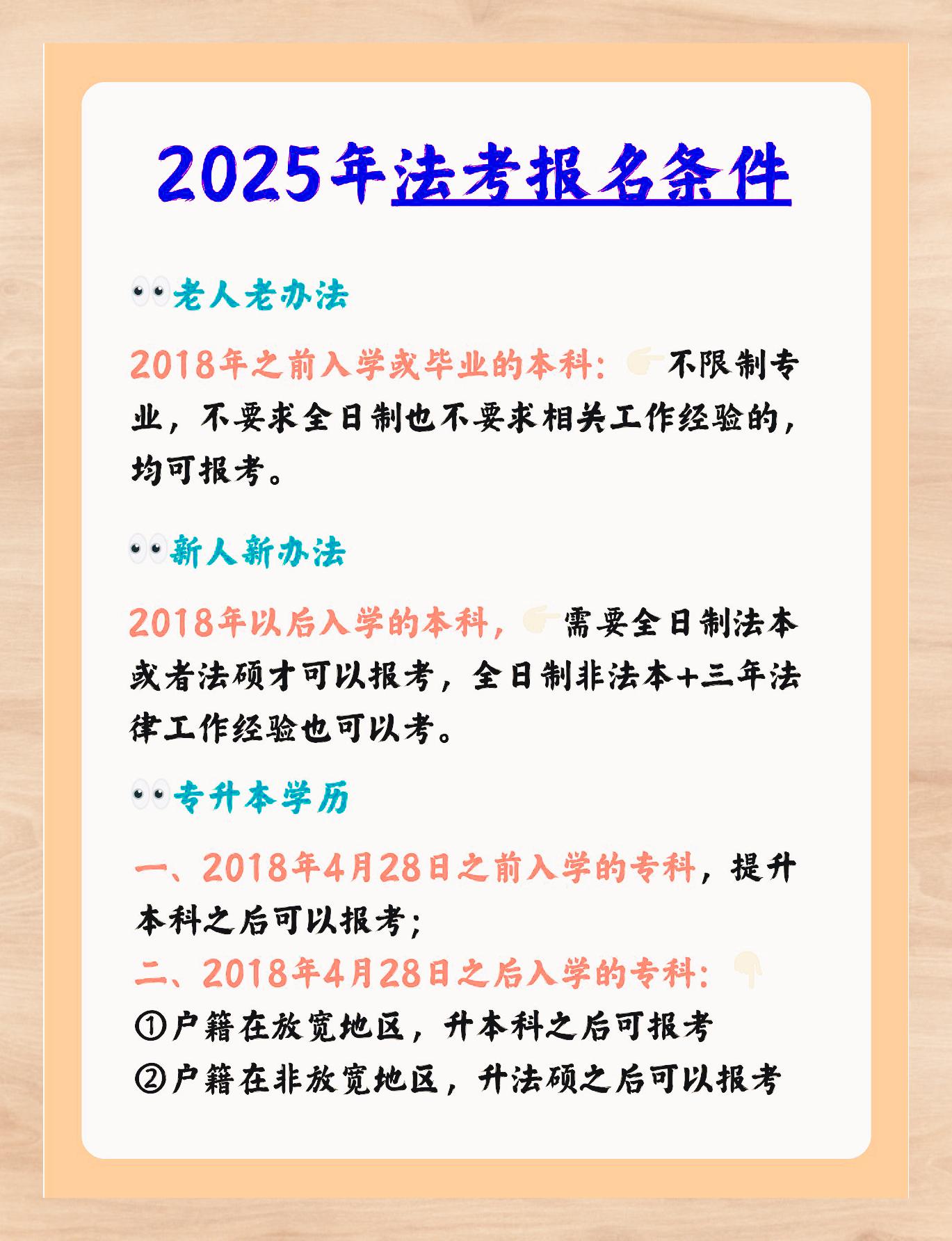 2025法考报名条件详解一目了然