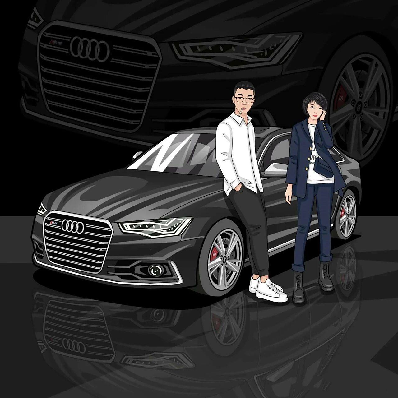 你的头像该换了,汽车手绘头像别具风采!