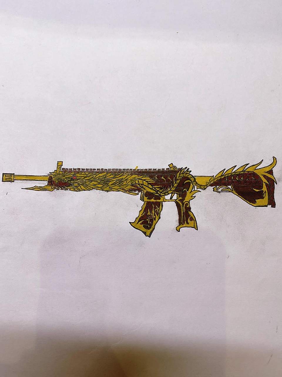手绘和平精英m416五爪金龙77 觉得画的好就点个赞.