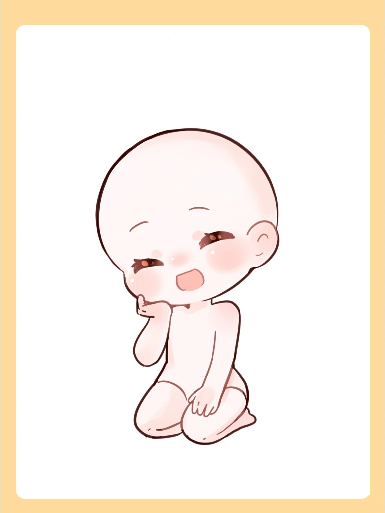 绘画素材|超萌q版人物常见坐姿模板合集!