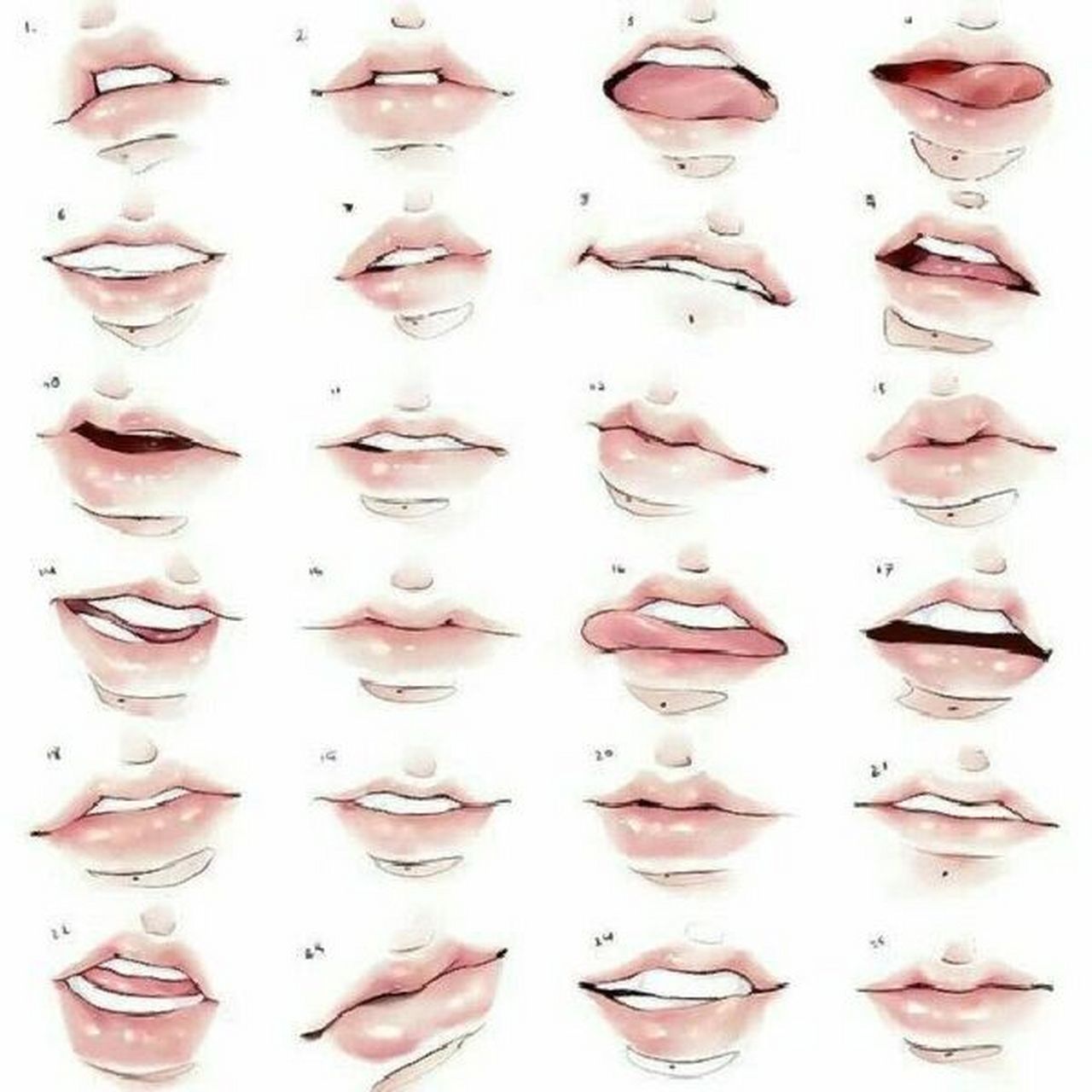 各种嘴巴绘制参考素材分享!       h