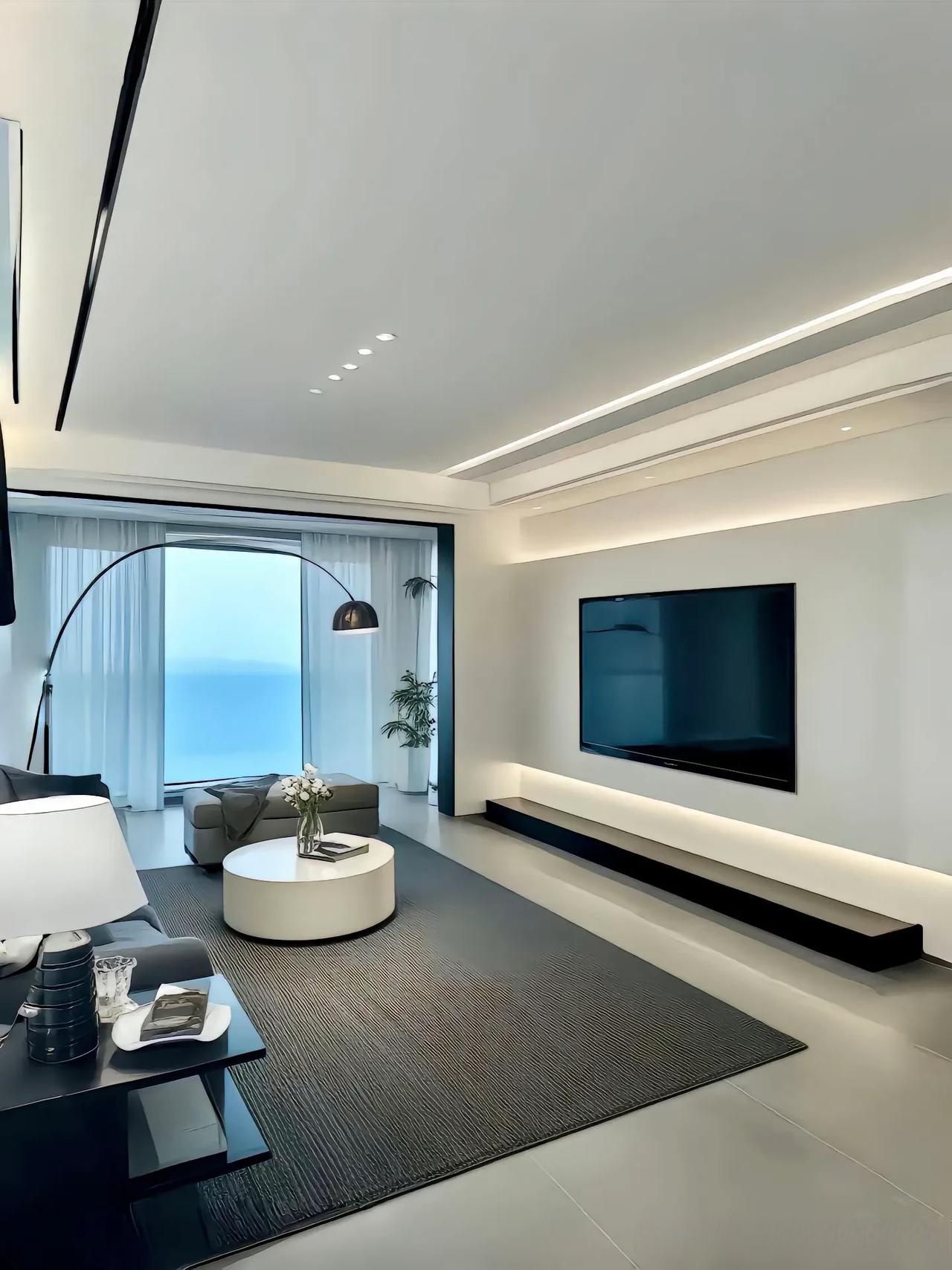 装修图客厅装修风格2022025年装修真的建议大家试试 现代简约黑白灰