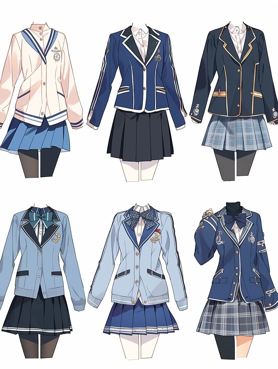 绘画素材库|jk制服 给自家oc挑件小裙子穿吧