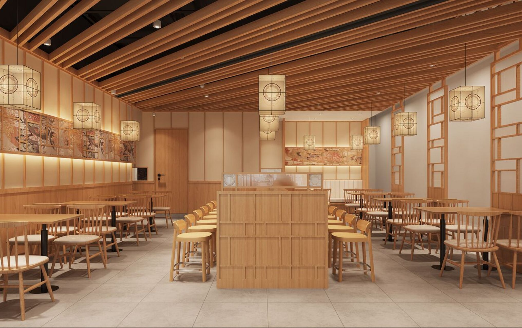 和式风格追求的是一种休闲, 随意的生活意境.空间造型极为简洁,在设计