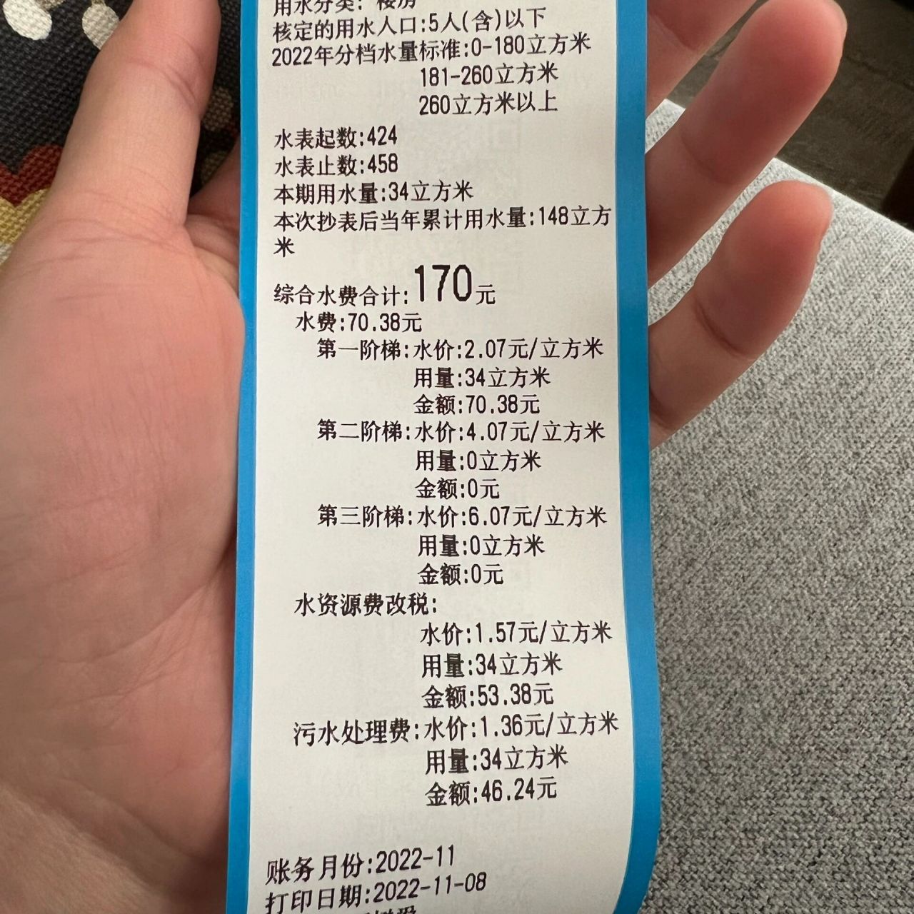 两口之家 偶尔一个月有一两周不在家 16年刚住进来的时候水费稳定在