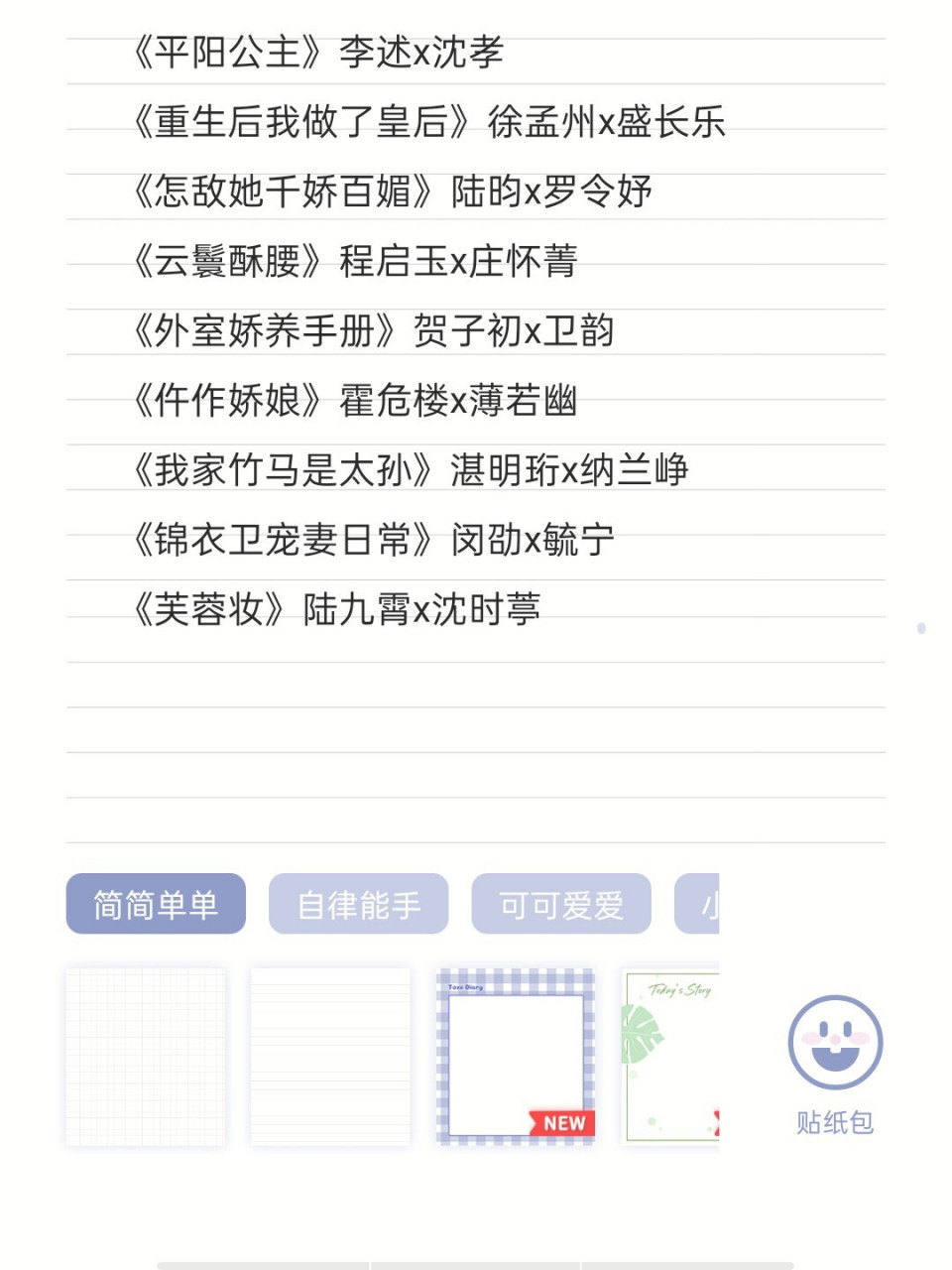 古代言情小说 《纨绔世子妃》 《花颜策》 《重生之