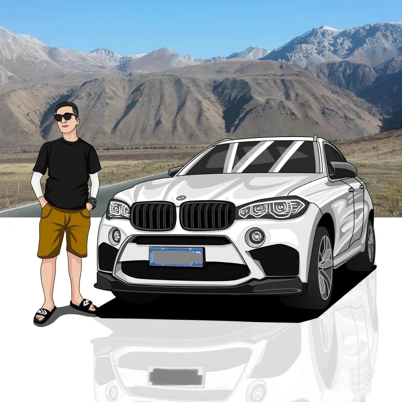 更新这组手绘漫画头像,根据人物与汽车结合一起来手绘,每一张真的都