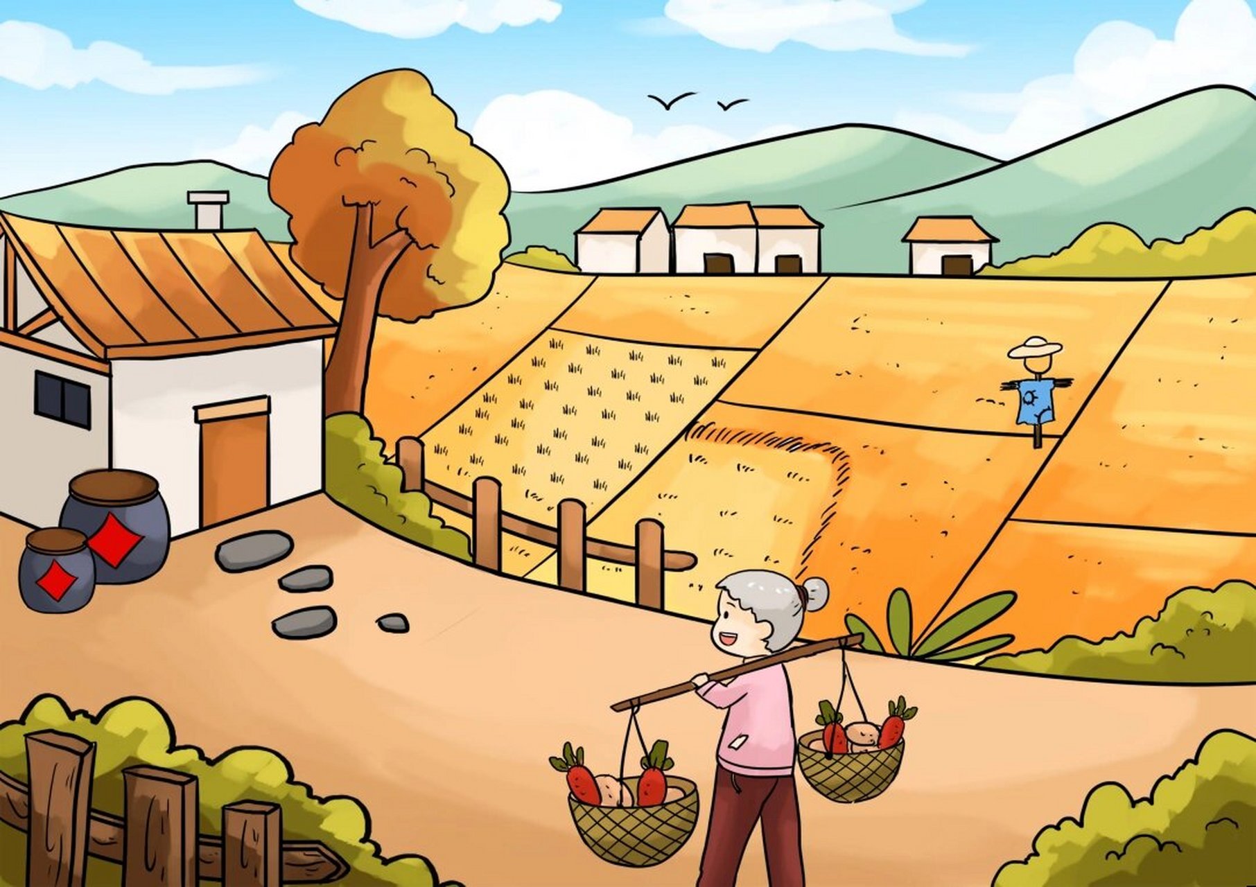 秋天涂色| 秋天来了,给大自然穿上新衣服吧 96适合3-4岁的低幼涂色