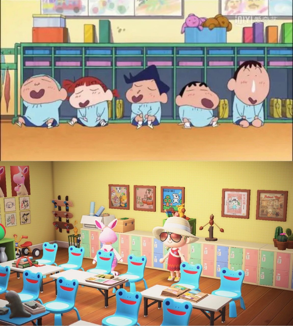动森|蜡笔小新—双叶幼稚园 小新:早上好,老大 园长:不要叫我老大,我