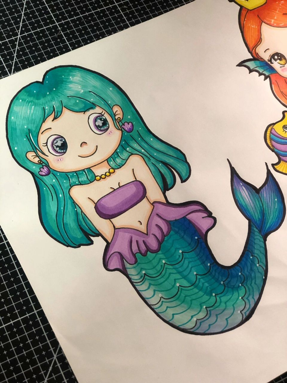 海底世界素材|美人鱼 画几只可耐的美人鱼0469♀15