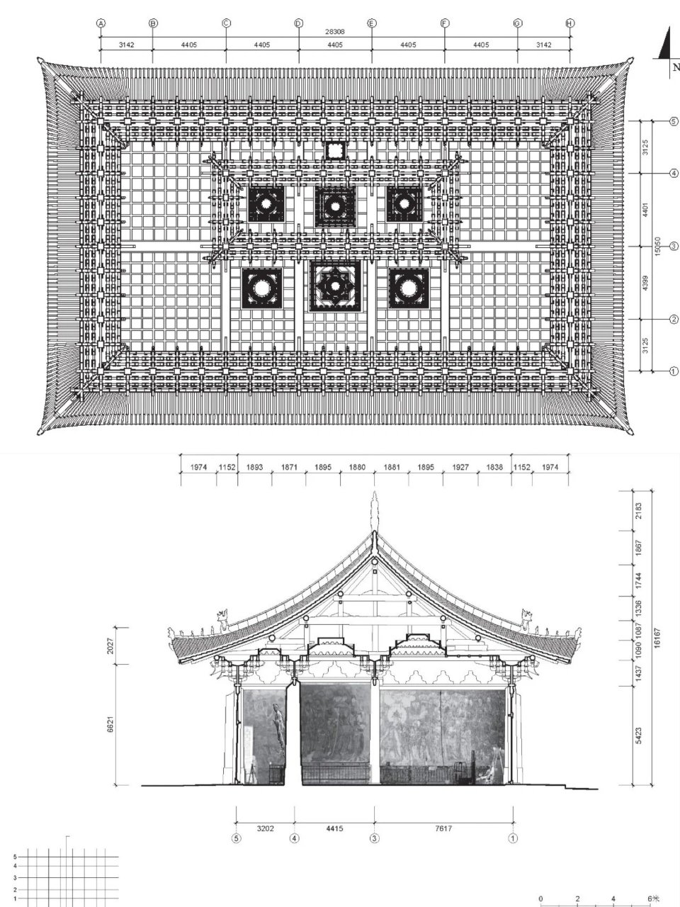 永乐宫三清殿的7个藻井 memo|三清殿共有七个藻井 	 藻井来源于二十八