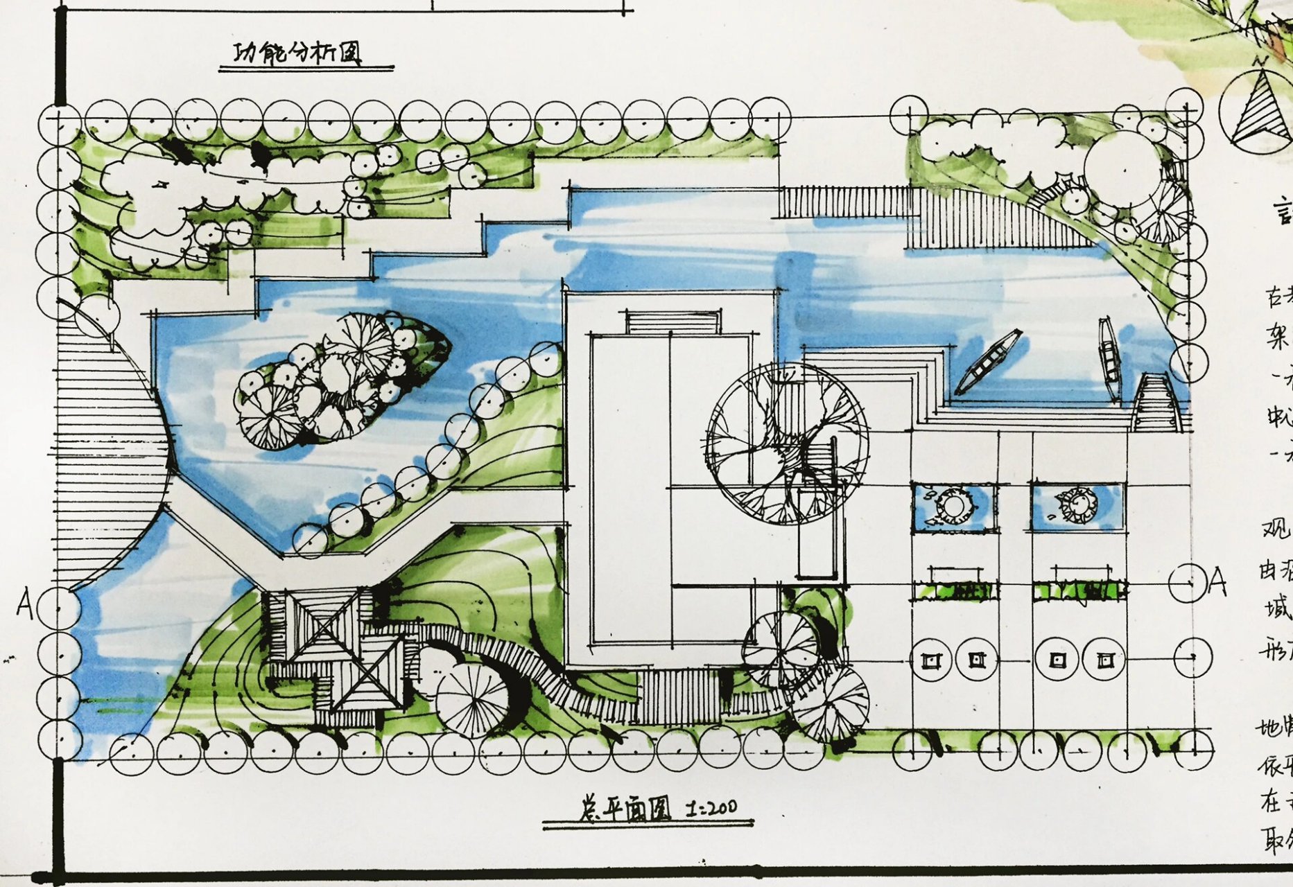 (马克笔上色步骤21期)游园广场平面设计手绘 7815今日分享马克笔