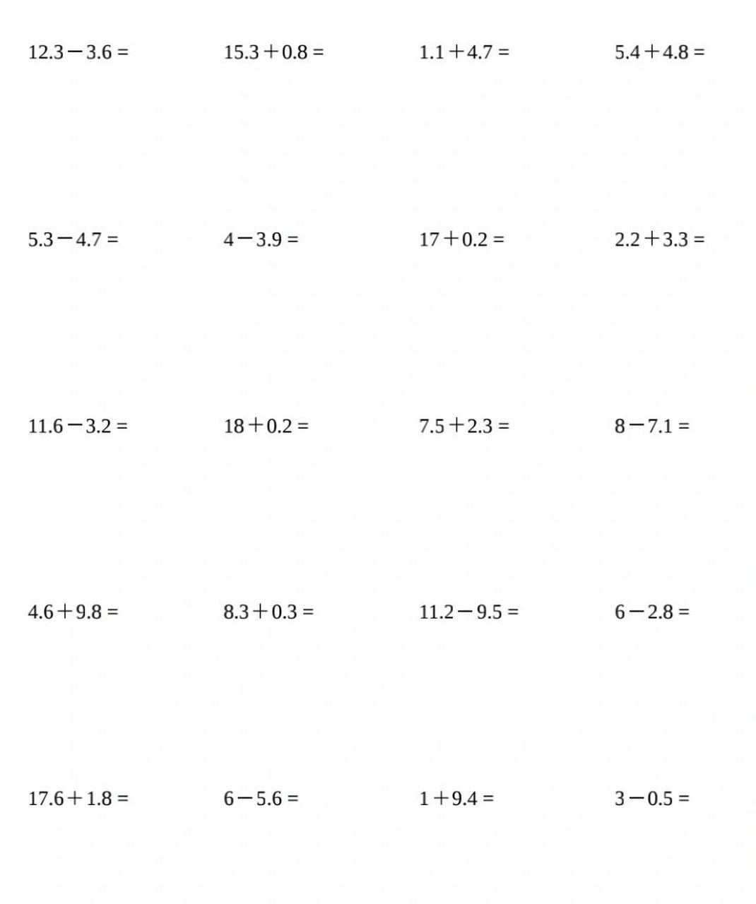 三年级数学下册口算小数加减法 三年级数学下册口算小数加减法 竖式版