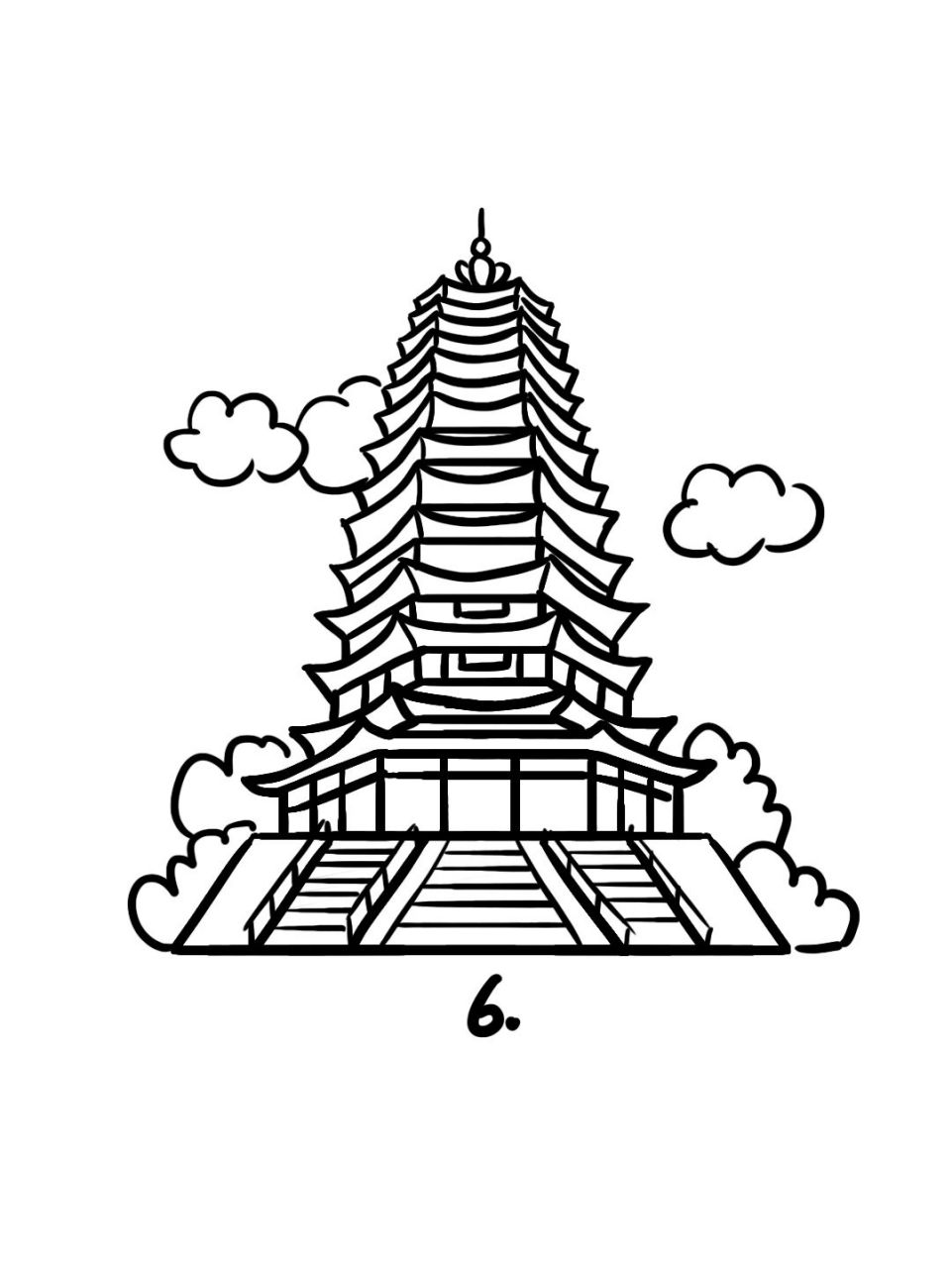 如何画天宁宝塔|地标建筑简笔画教程60 地标建筑简笔画教程60--天宁