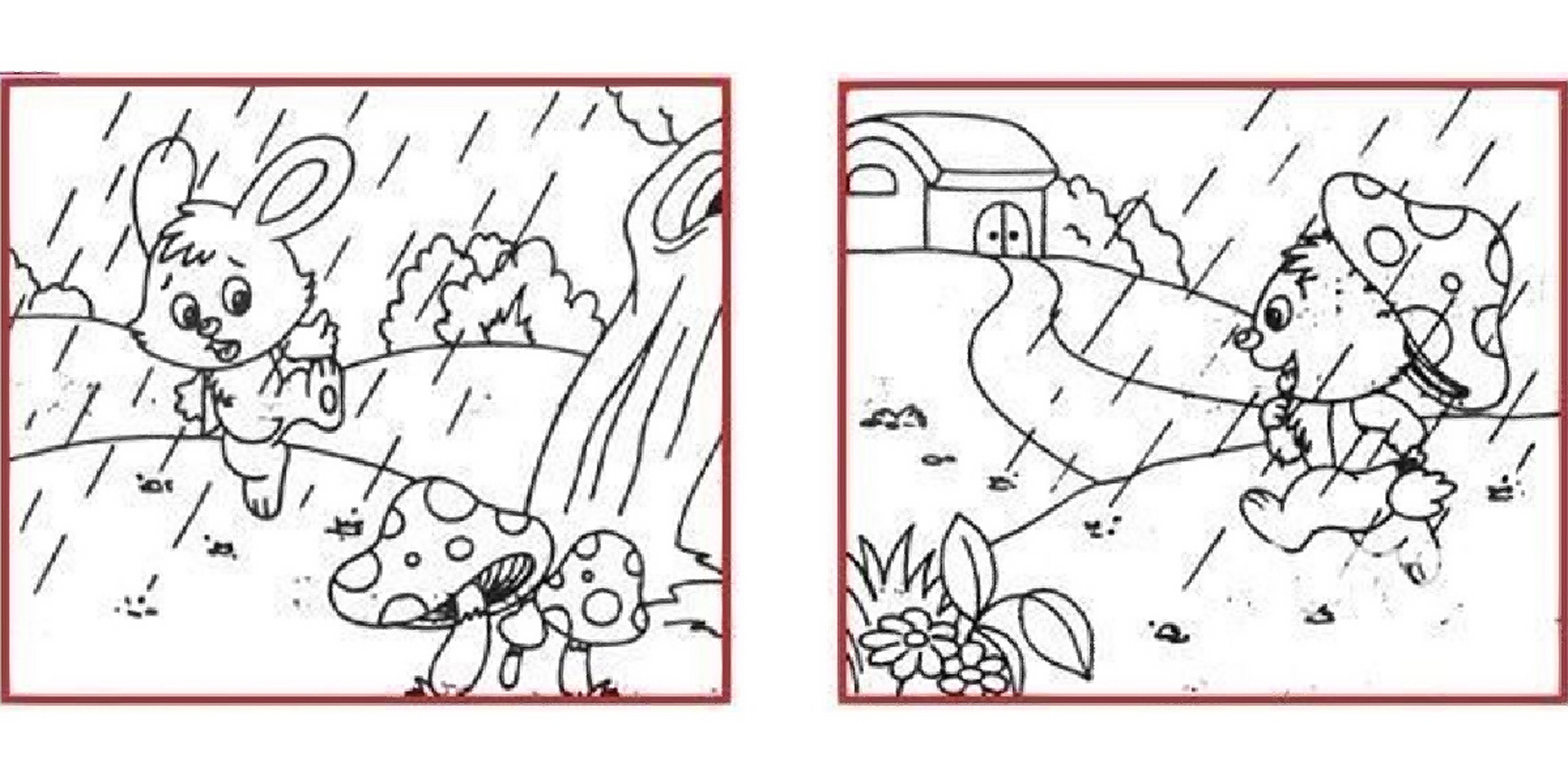 二年级看图写话《小兔子的蘑菇伞》      93同样都是我上课,同一幅