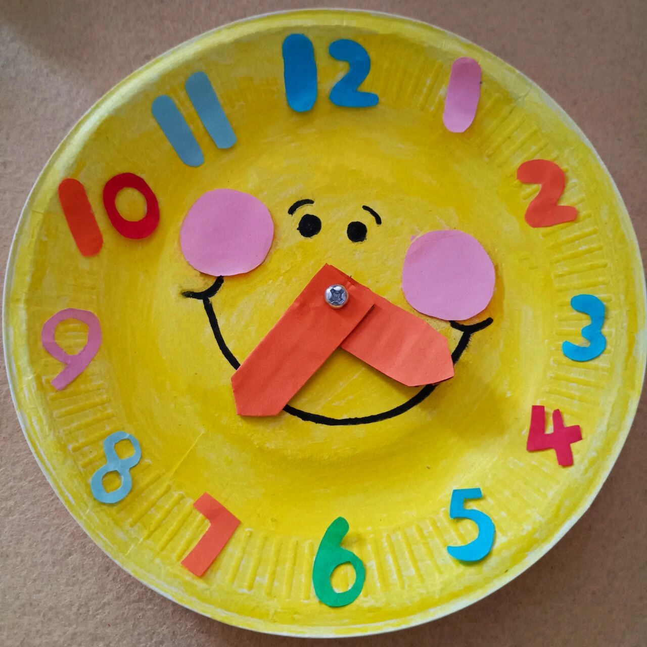 废物利用|儿童纸盘创意手工—钟表 1.
