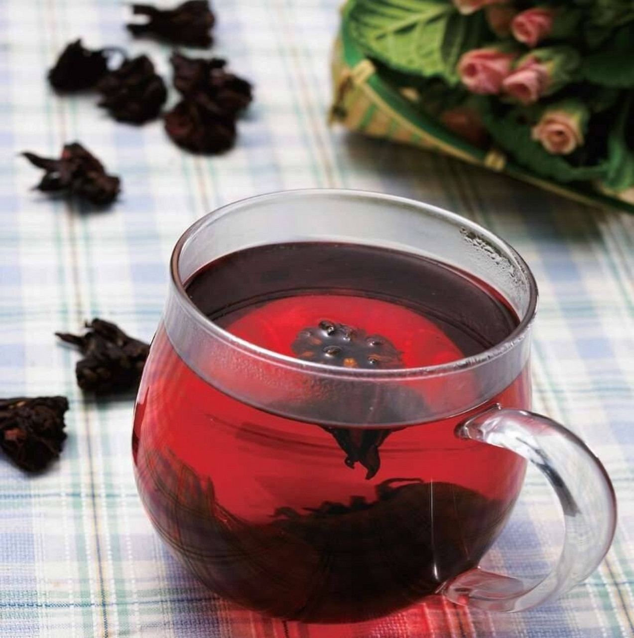 洛神花茶 消除疲劳提神明目 功效: 能消除疲劳,振奋精神,活血补血