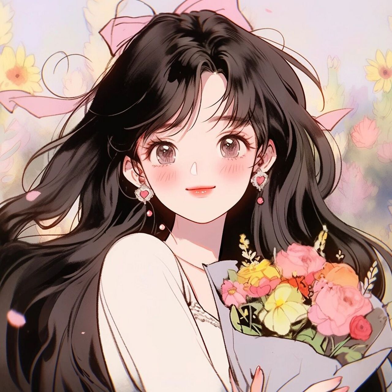 旧漫头像 - 少女捧花 原创新风格来啦 好喜欢p1 每次做完新头像就想